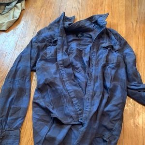 Blue and black flannel